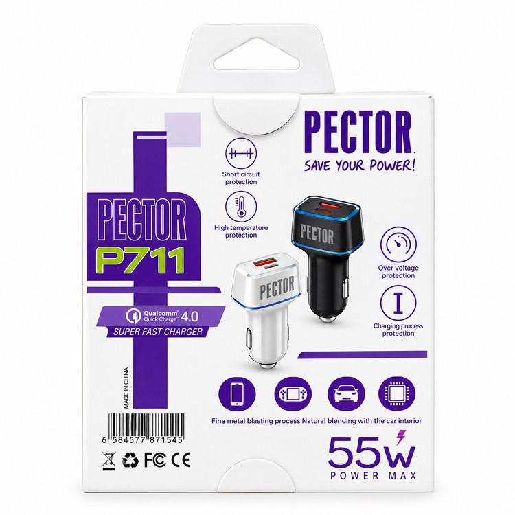 شارژر فندکی سوپر فست پکتور مدل Pector P711