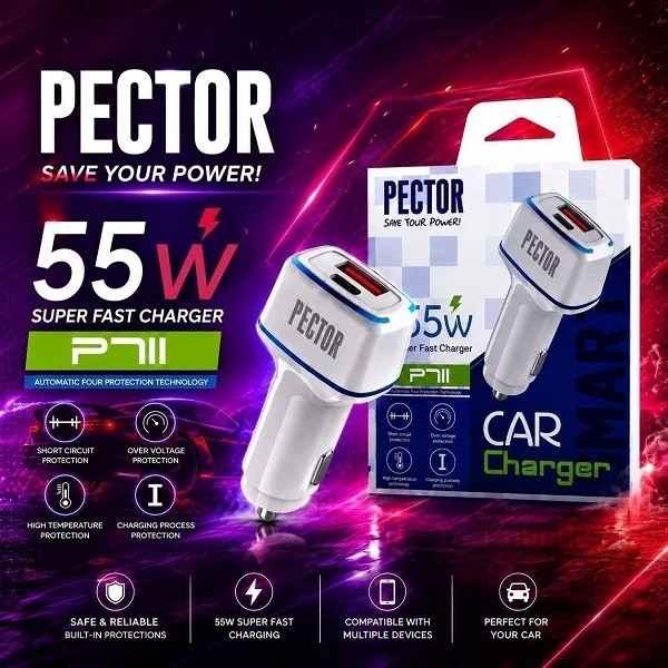 شارژر فندکی سوپر فست پکتور مدل Pector P711